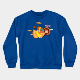 Flying christmas angel girl Crewneck Sweatshirt